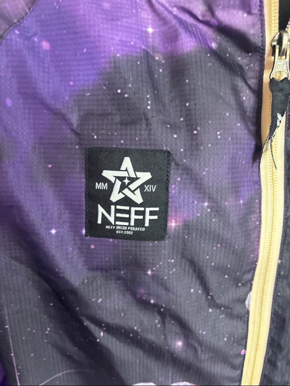 Neff Purple and Black Astronaut Graphic Windbreaker Size Medium - Picture 3 of 12